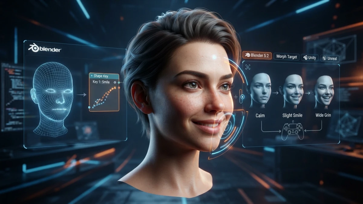 Blender 5.2: Shape Keys and Facial Animation Step by Step