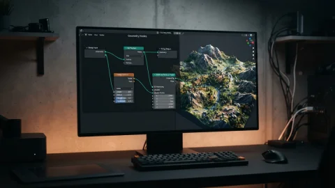 Blender 5.2: Procedural Terrain with Geometry Nodes Step by Step