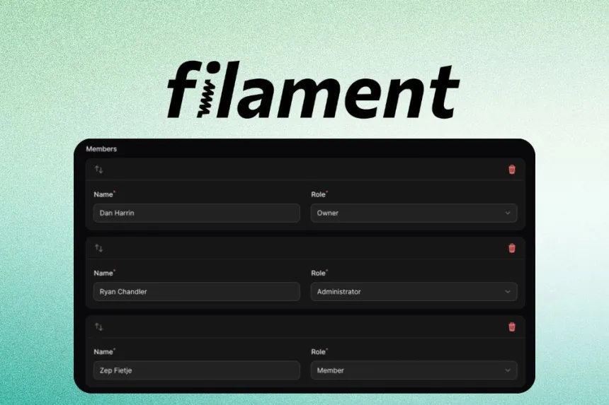 Create custom pages in Filament to choose game winners.