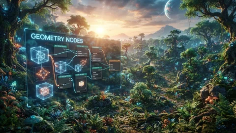Advanced Geometry Nodes in Blender 5.2: Procedural Environment Scattering