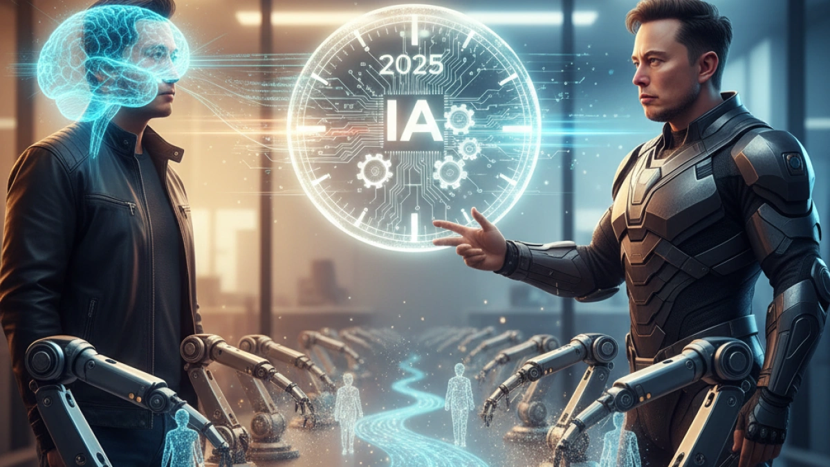 Jensen Huang vs. Musk: AI will transform work before 2025.