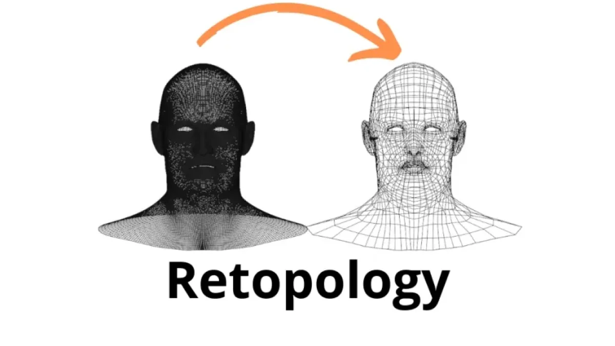 What is the retopology process in 3D modeling?