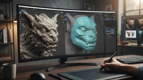 Retopology in Blender 5.2: From Dense Sculpt to Animation-Ready Mesh